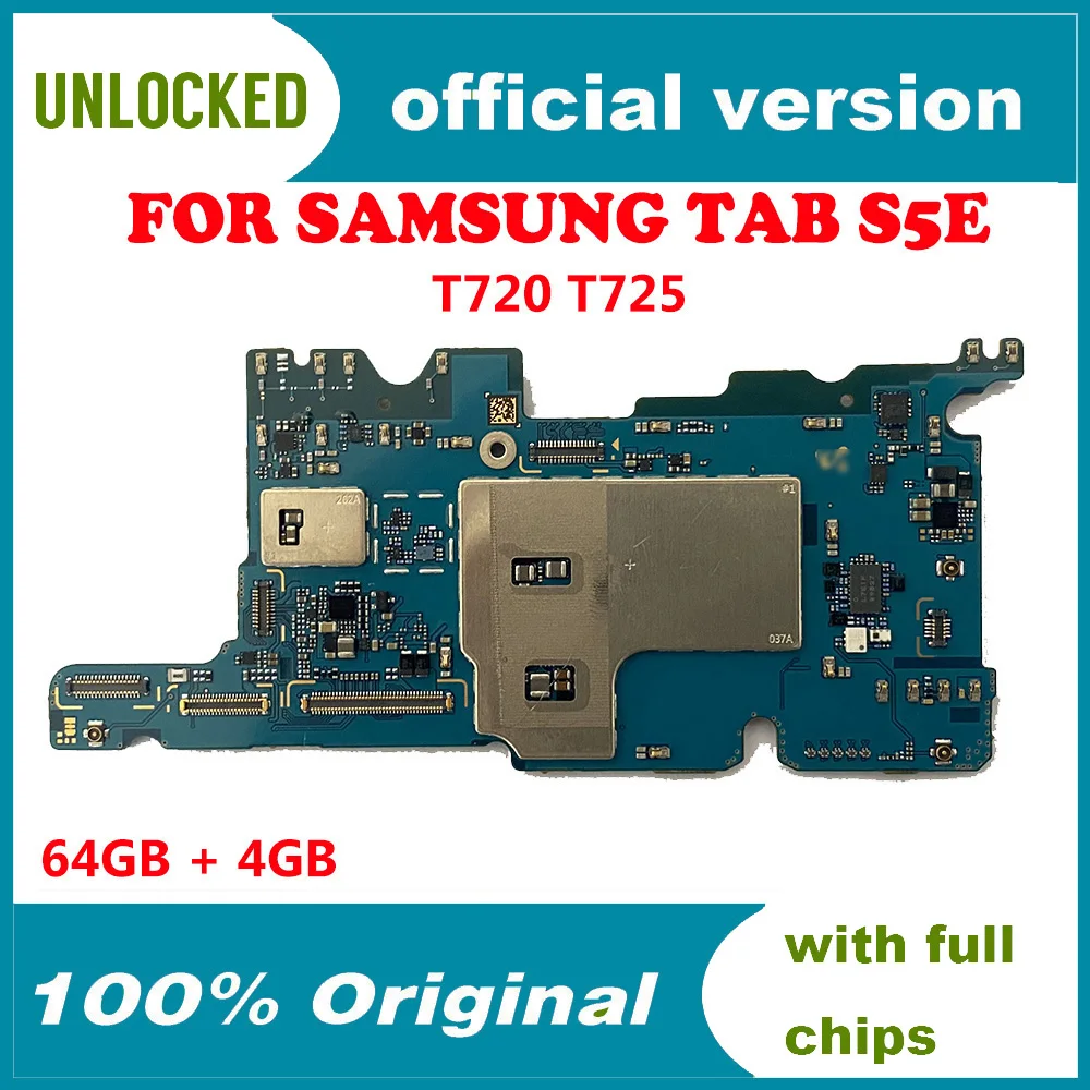 EU Version For Samsung Galaxy Tab S5E SM-T720 T720 T725 64GB motherboard Mainboard Logic Board Circuits card fee Flex Cable | Мобильные