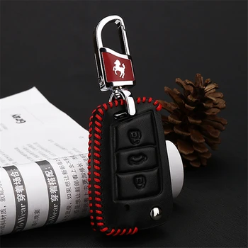 

Car Keychain Keyrings Key Case For VW Polo Golf 7 Tiguan for Skoda Octavia Kodiaq Karoq SEAT Ateca Leon Ibiza Key Shell Cover