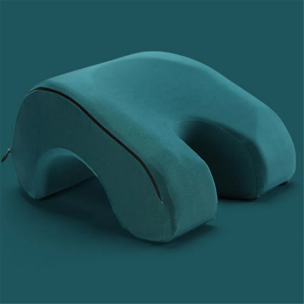 U-образный стол для сна, отдыха плюшевые полые подушки сиденья подголовник подушка лицевой стороной вниз Подушка для сна, управлением поддерживает с подлокотником
