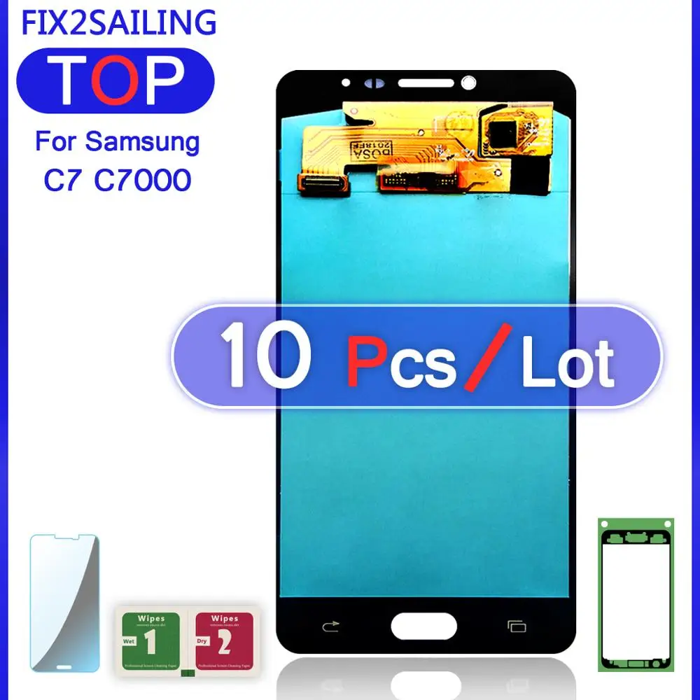 ЖК-дисплей для Samsung Galaxy C7 C7000 100% протестированный супер OLED сенсорный экран в сборе
