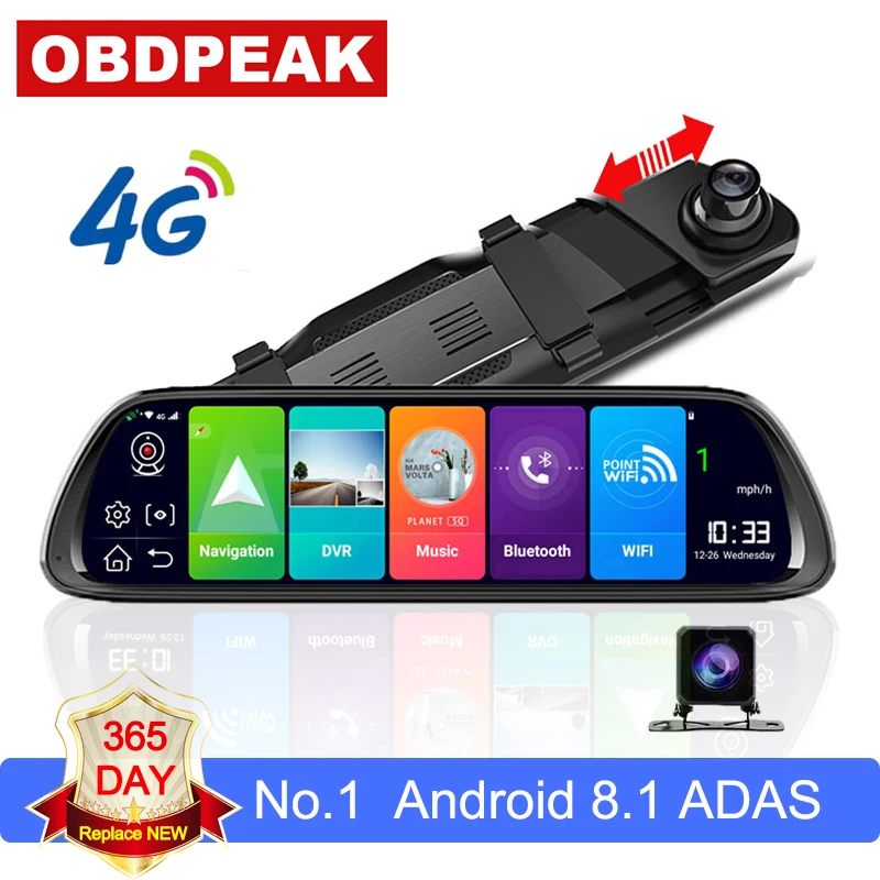

A960 4G Android 8.1 ADAS 10"display Car DVR Camera Rear View Mirror Rear 1080P WiFi GPS Dash Cam Registrar Video Recorder