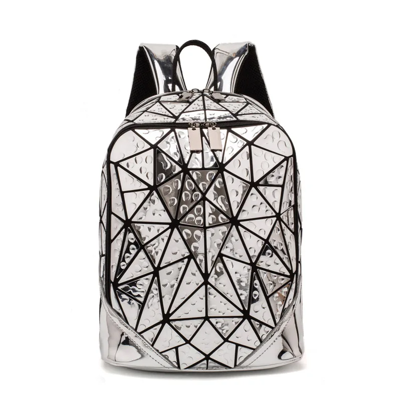 

New Backpack Geometry Rhombic Lady Backpack Drop Laser Bag College Wind Bag Female