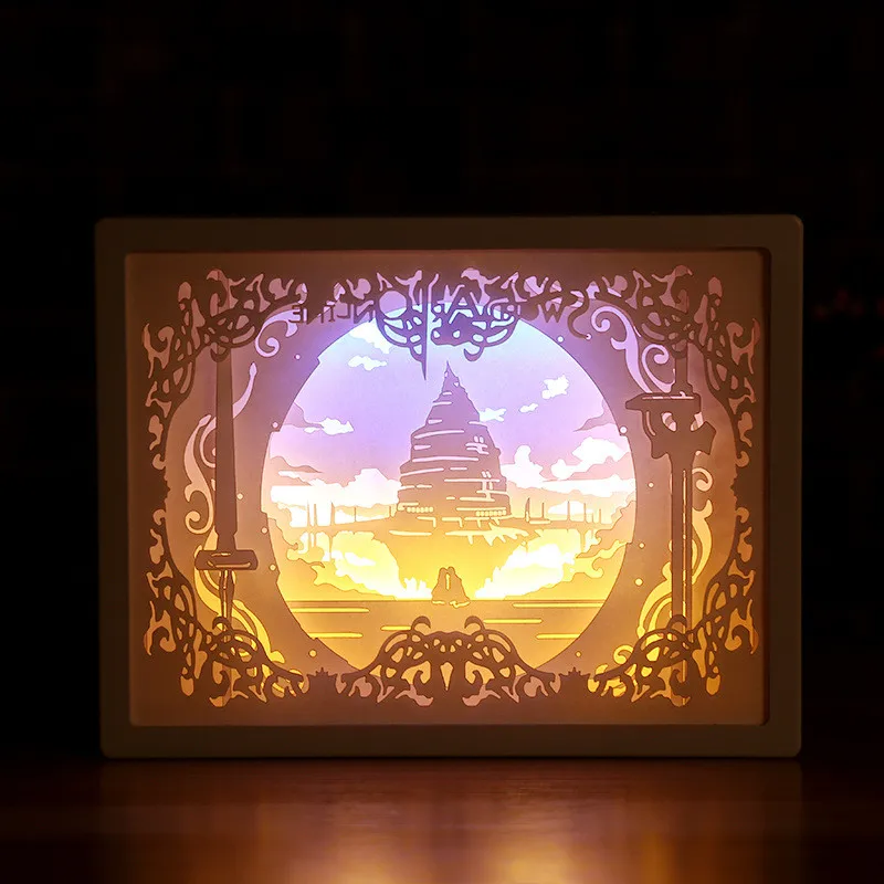  3D Paper carving lamp Multiple styles combined Light Shadow Paper Carved Lights Diy Creative Remote - 4000169060455