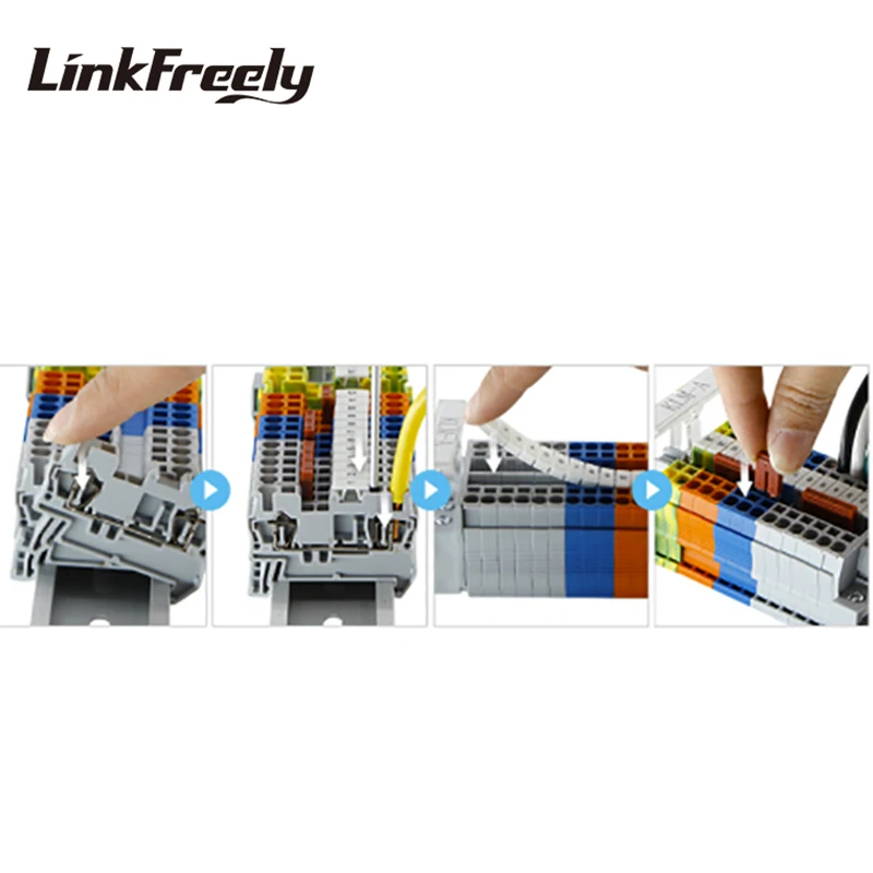 ST-10 10pcs 10mm^2 Plug-in Type Spring Electrical Wire Terminal Block Connector Wiring Faston Terminals Contact Terminantor