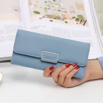 

1 PC Tri-fold Long Wallet Women PU leather Mobile Phone Clutch Money Purse Credit Card Holder Wallet Lady Fashion Hand Bag New