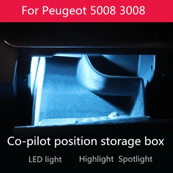 

For Peugeot 5008 3008 2017 2018 2019 Co-pilot position storage box glove box lamp bead wick replacement lamp interior decoration