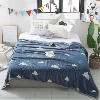 

Cloud blankets cartoon quilts twin full queen king fashion kids blankets soft Throw Flannel blankets on Bed/car/sofa blue rugs