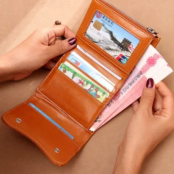 

Women's Fashion Leather Hollow Out Sun Flower Elegant Short Wallet Tri-fold Multi-function Card Capacity Fashion Short Purse