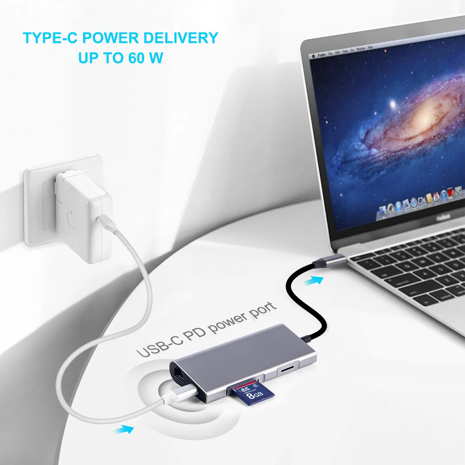 Usb-хаб C к Мульти USB 3,0 4K HDMI адаптер док-станция для Macbook Pro type C PD SD TF для huawei 30 samsung порт 3,1