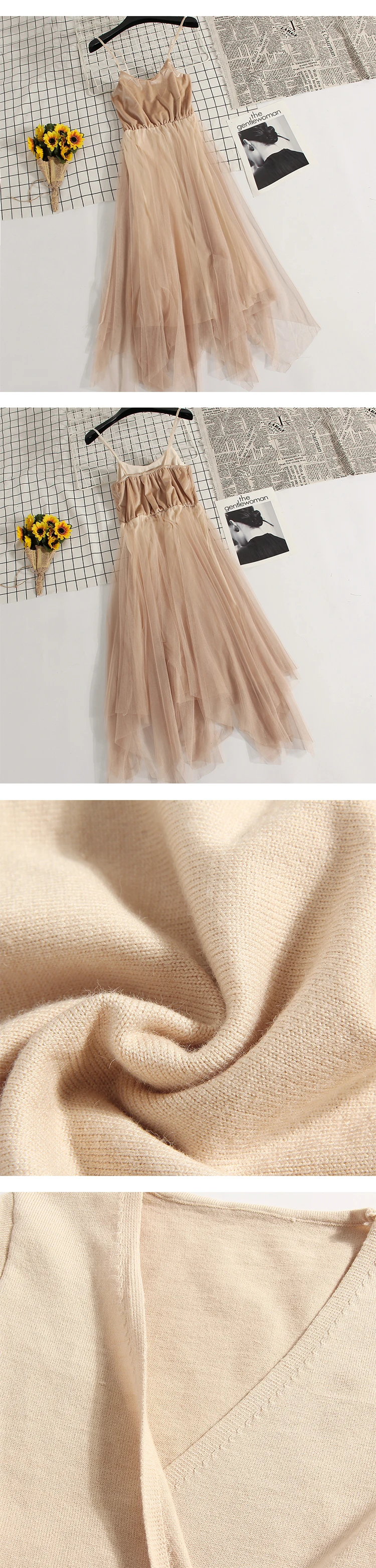 Женское платье с расклешенными рукавами, v-образным вырезом, асимметричное Плиссированное трикотажное платье с оборками, винтажная повязка, Сетчатое газовое бальное платье, пуловер, платье миди