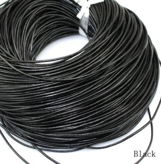 

100M/lot light brown black brown 1mm 1.5mm 2mm wax Round COW Genuine Leather Cord accessories Necklace Rope String Thread ghg42