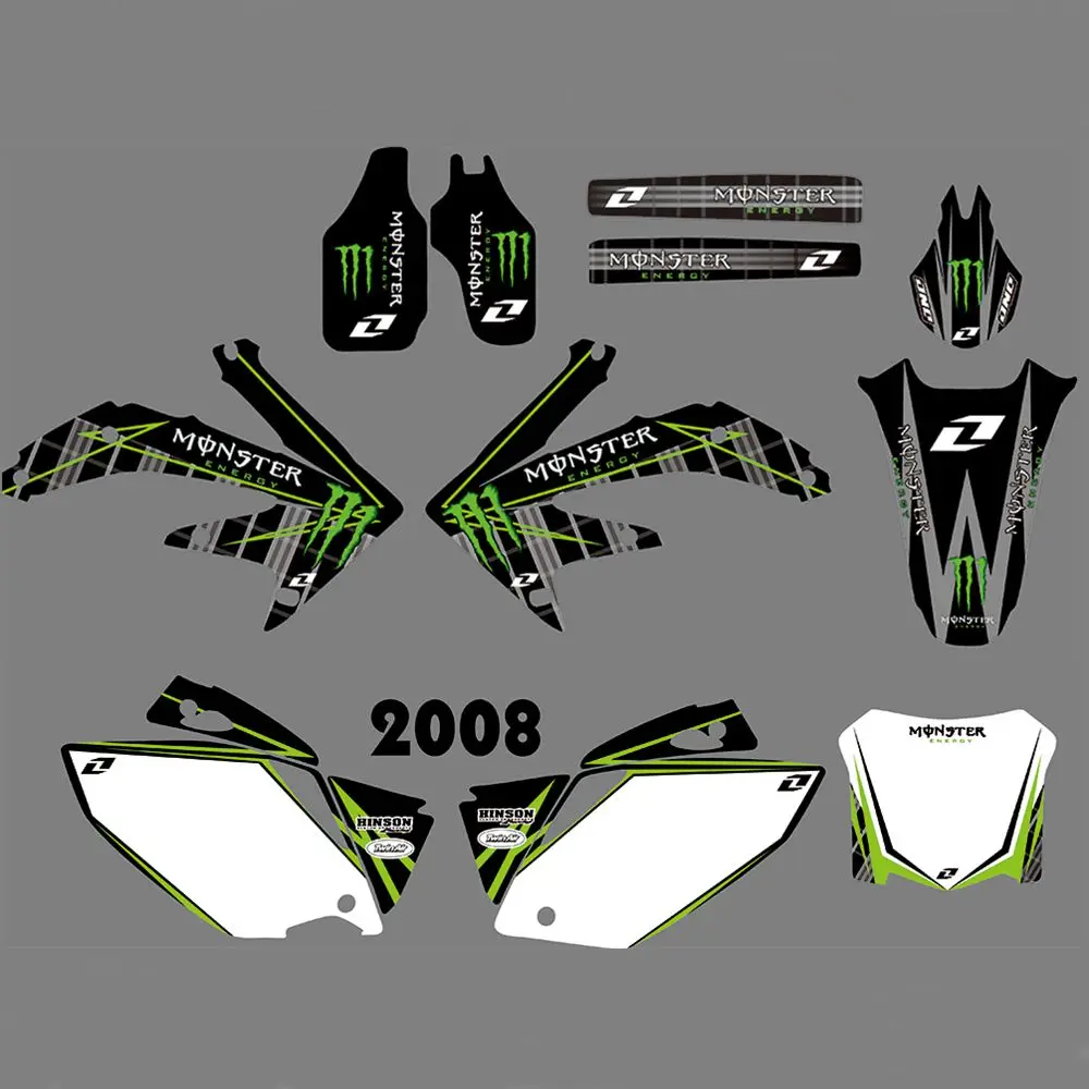 

New Full Graphics Decals Stickers Custom Number Name Glossy Bright Stickers Waterproof for HONDA CRF450R CRF450 2008