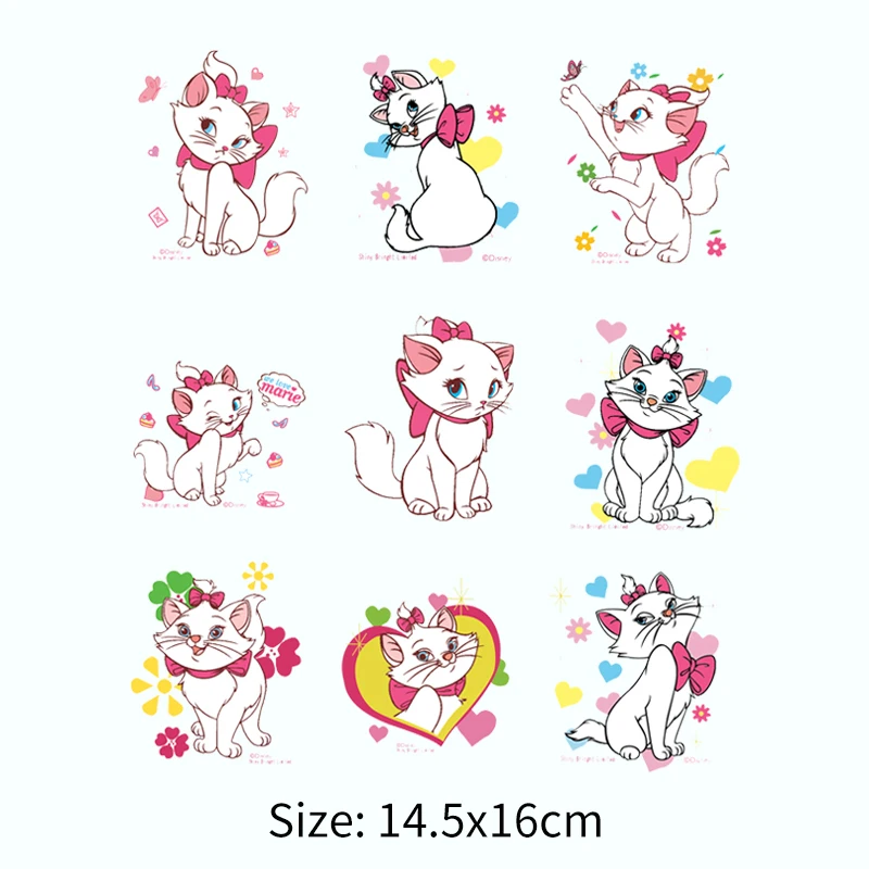 The new Lovely Cats Stickers Diy Iron On Transfer For Clothing Kids Washable Decoration Patches Heat Iron Adhesive Patches
