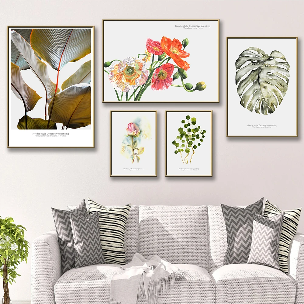 

Nordic Modern Fresh Group Painting Canvas Painting Nordic Posters And Prints Wall Pictures For Living Room Decor