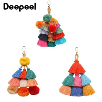 

Deepeel Bag Tassel Fringe Hook Spring Buckle Hanging Key Chain Handmade DIY Pendant Garment Decoration Crafts Accessories TF208
