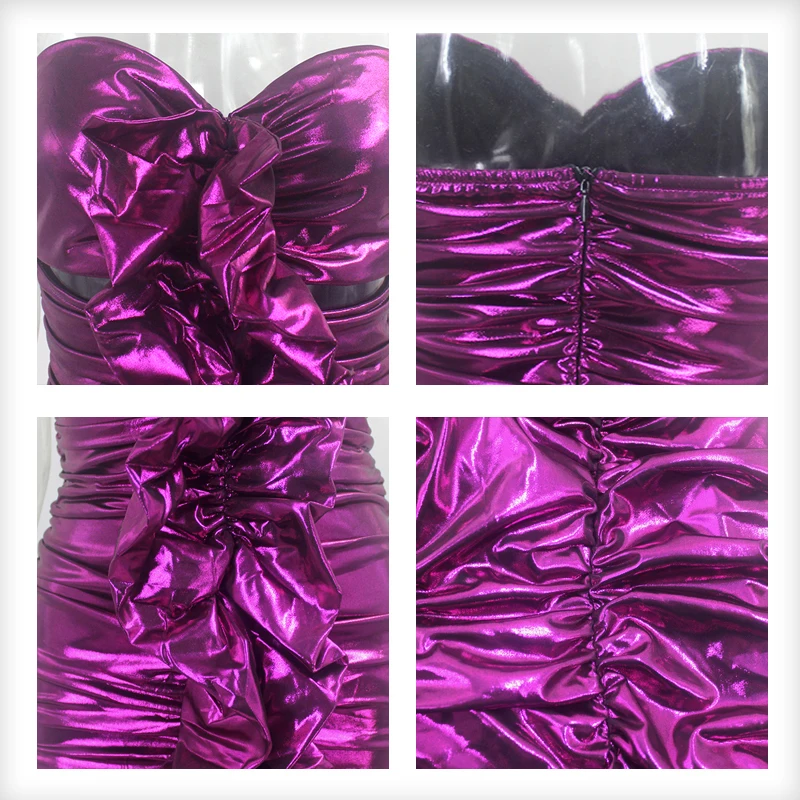 Fuedage осеннее платье из искусственной кожи с оборками для клувечерние женские