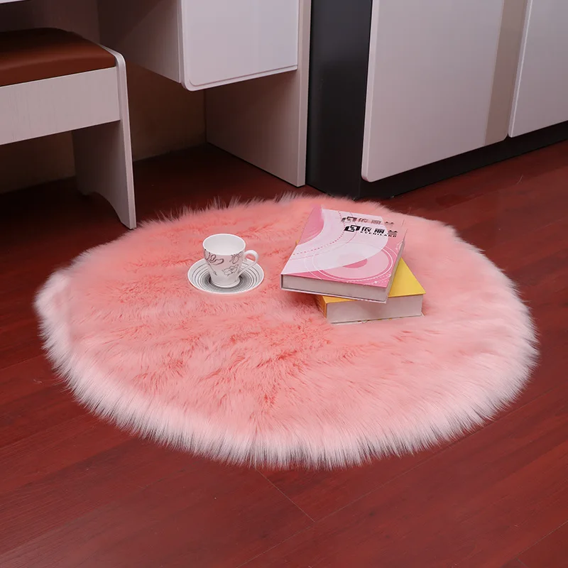 Hot Sale Soft Small Artificial Sheepskin Rug Chair Cover Bedroom Mat Artificial Wool Warm Hairy Carpet Seat Washable 15 Colors