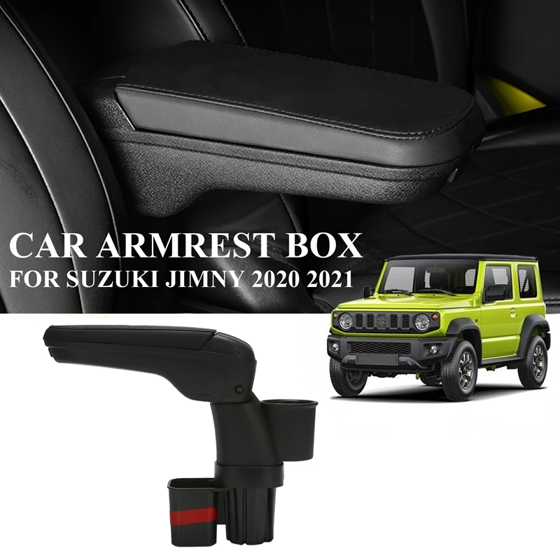 Car Storage Box, PU Leather Central Armrest Box for Suzuki Jimny JB64W  JB74W 2020 2021 Interior Accessories