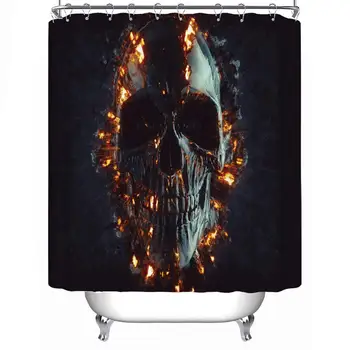 

Black okjeff Flames Embers d Shower Curtain Beige Shower Curtain