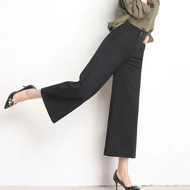 BOTAS Feminina/Новые Фирменные женские широкие укороченные Штаны с высокой талией размера плюс свободные шелковые платья женские летние тонкие икры Длина Штаны белого, красного и синего цветов 6XL AQ202