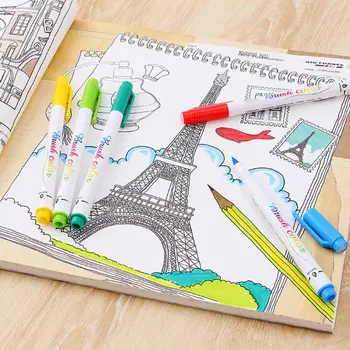 

12 Fluorescent Colors Calligraphy Marker Brush Pens Large Regular Script Drawing M0XB
