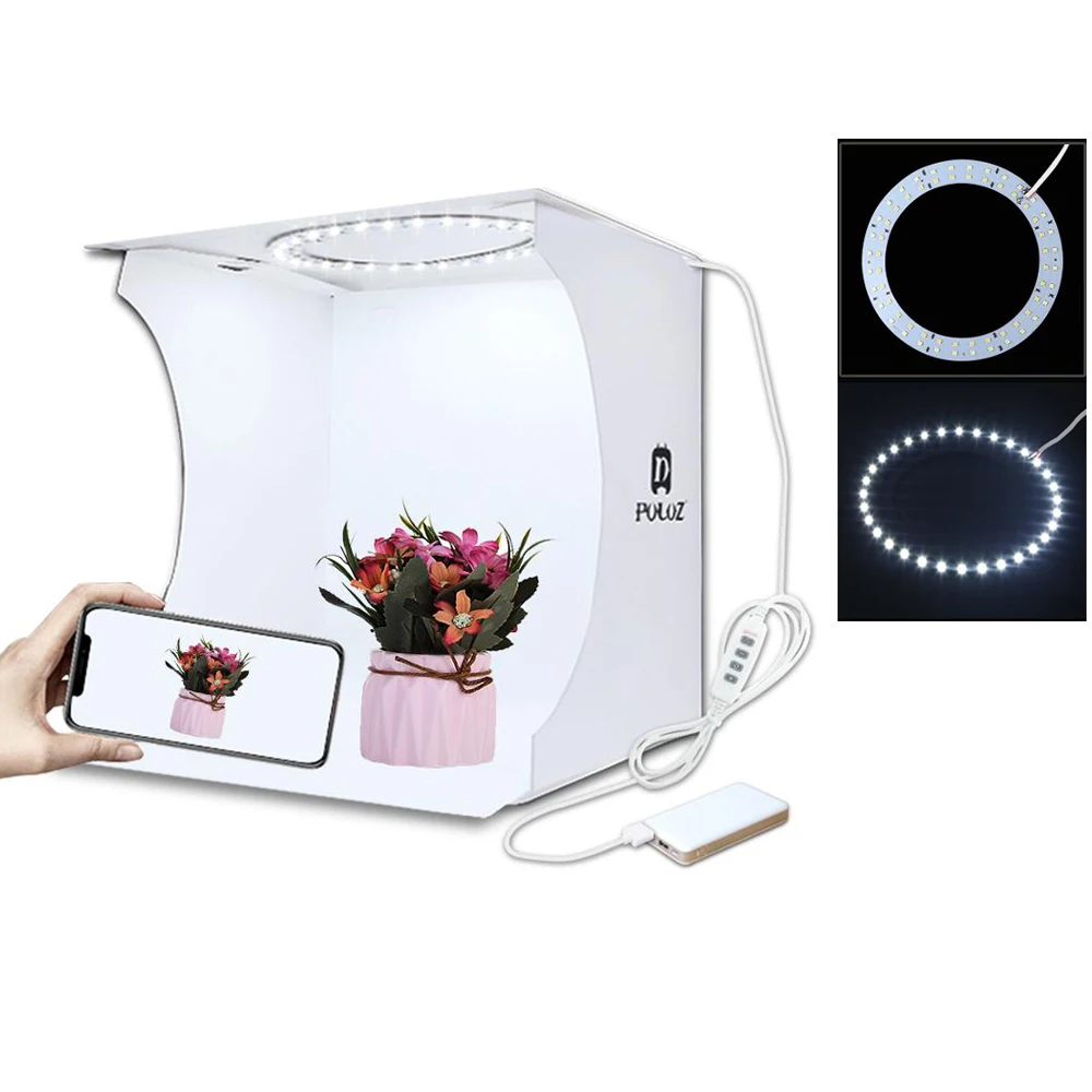 

32*32cm Ring Lightbox Folding Photo Studio Box Photography Softbox light box Studio Shooting Tent Box Kit with 6 color Backdrops