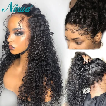 

Newa Hair 360 Lace Frontal Wig Human Hair With Baby Hair Brazilian Curly Lace front Wig Pre Plucked Bleached Knots Remy Hair Wig
