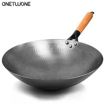 

High Quality Iron Wok Traditional Handmade Iron Wok Non-stick Pan Non-coating Gas Cooker Cookware