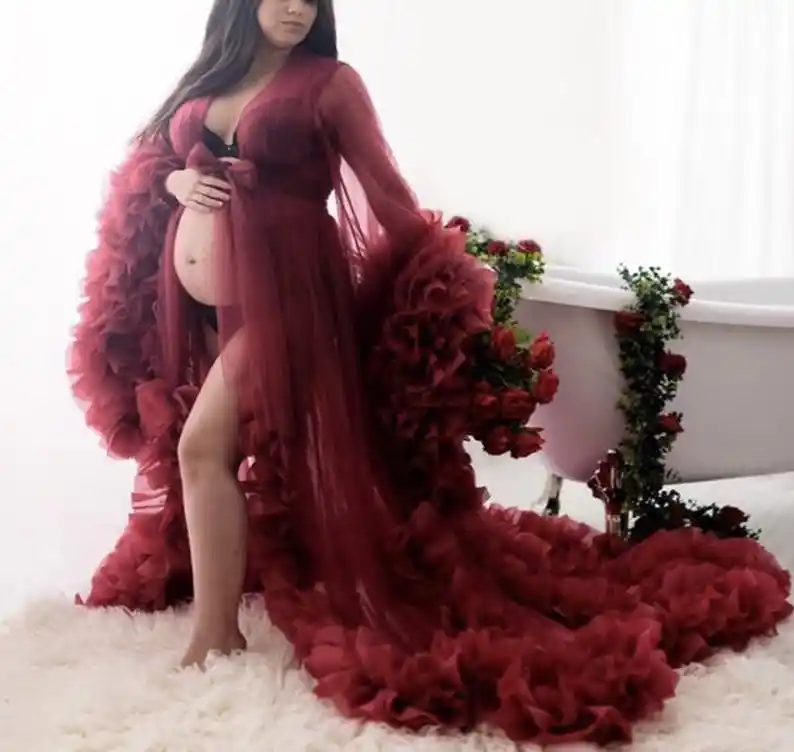 Chic Bridal Fluffy Tulle Robes Custom 