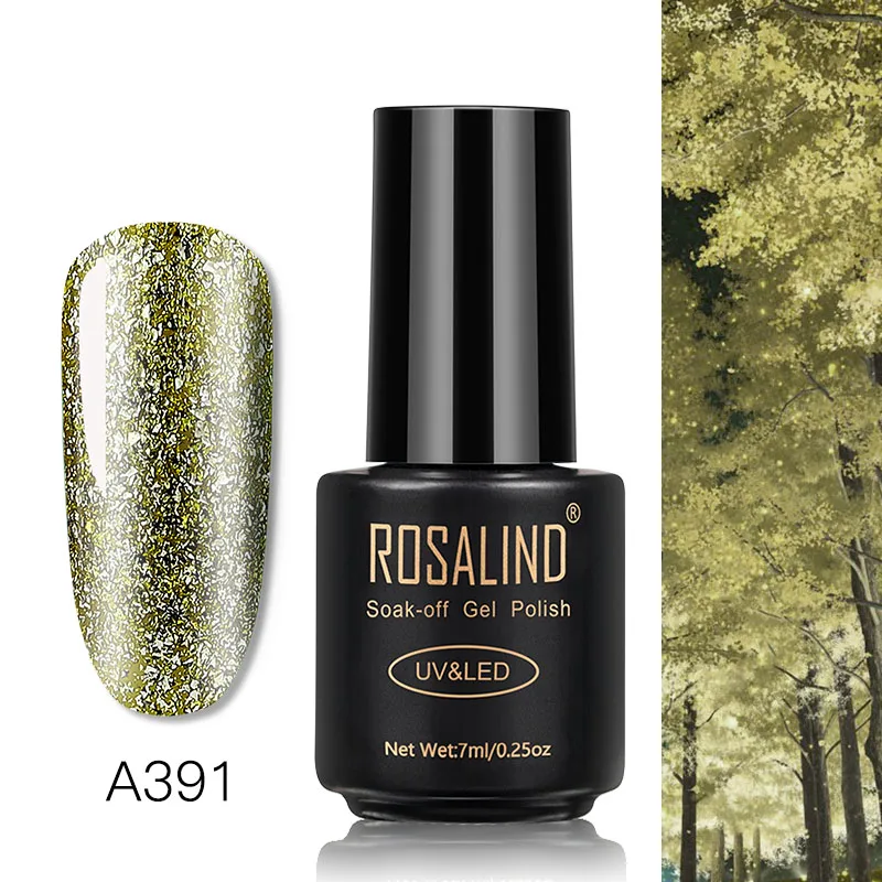 RAA391 ROSALIND Гель-лак с блестками Гель-лак для ногтей гибридные Лаки гель блестящая живопись ногти искусство поли УФ Топ базовый праймер для маникюра - Цвет: RAA391