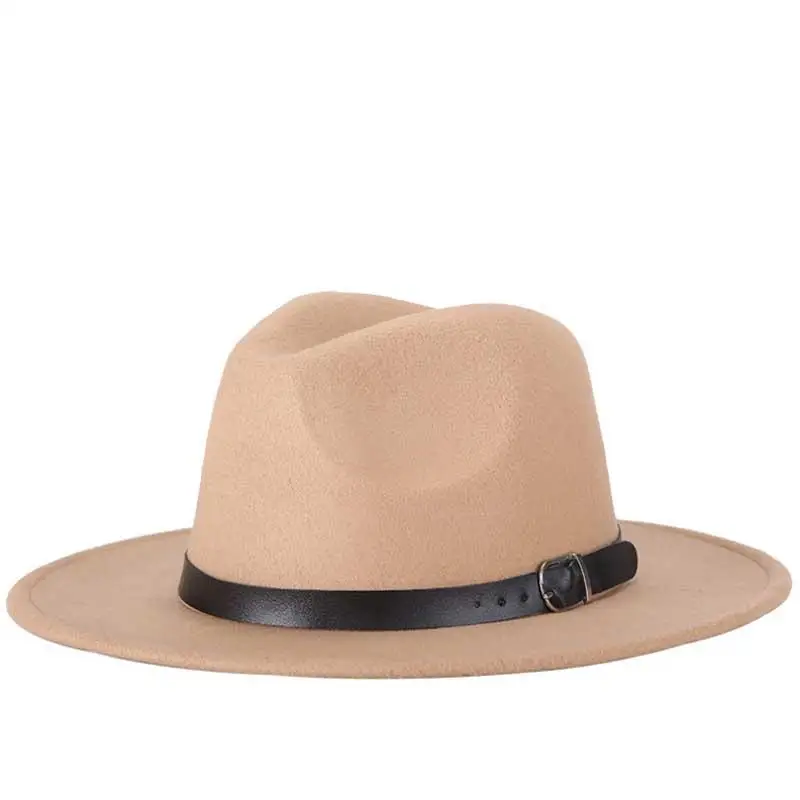 Новая модная мужская шляпа Fedoras Женская мода джаз шляпа лето весна черная Шерстяная Смесь Кепка Уличная Повседневная шляпа