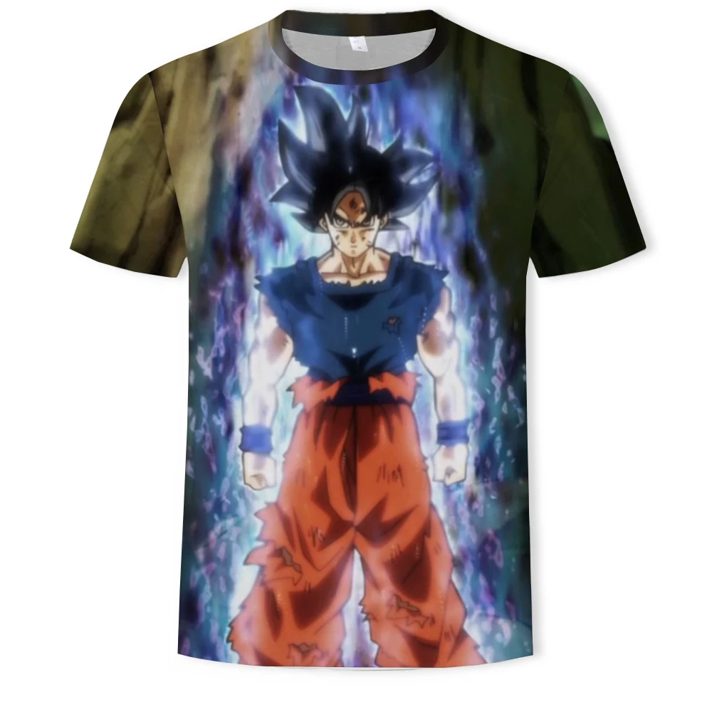 Супер сайян 3D футболка аниме Dragon Ball Z Goku летние модные футболки для