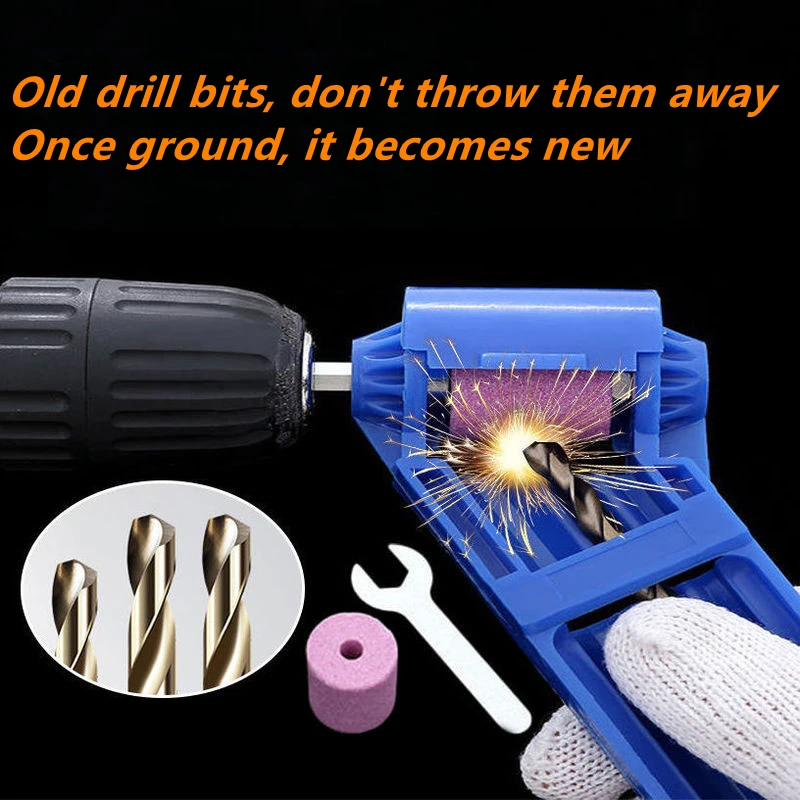 OIMG Drill Bit Sharpener Portable Corundum Drill  Bit Sharpener Jig Grinder Corundum Resisting Drill Polishing Grinder Whee Tool new brown corundum grinding wheel drill bit sharpener hand tools drill bits set sharpener for step drill accessories