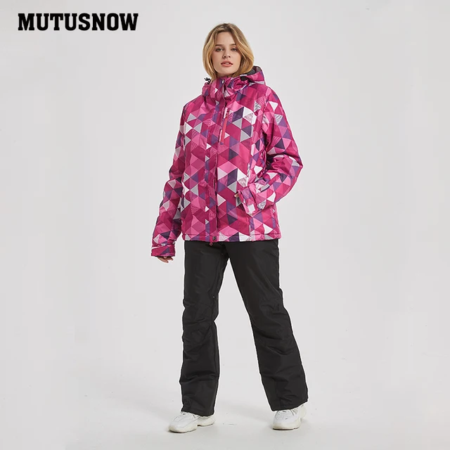 US $72.50 2019 New Ski Suit Women Mountain Skiing jacket + Snowboard Pants Female Waterproof Thicken Set Snow