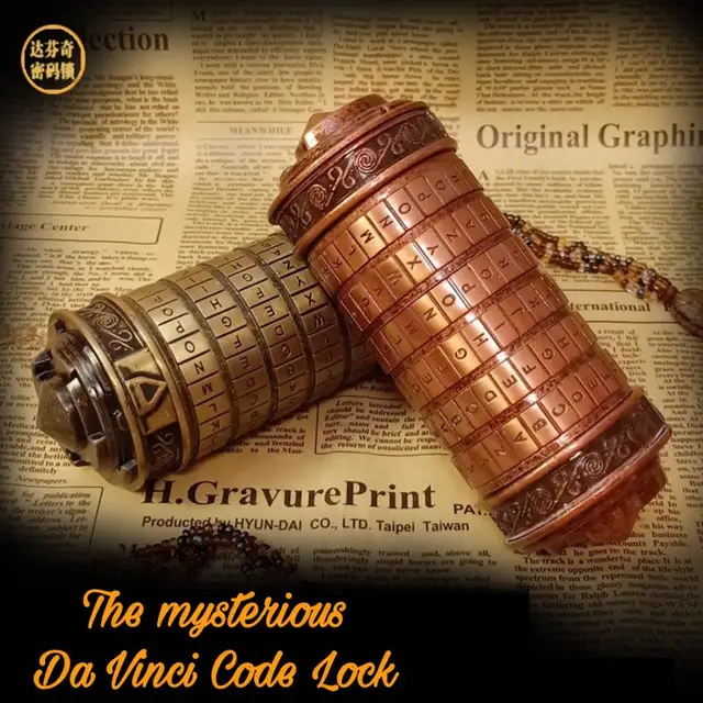 Leonardo da Vinci code toys Metal Cryptex locks wedding gifts Valentine's Day gift Letter Password escape chamber props 1