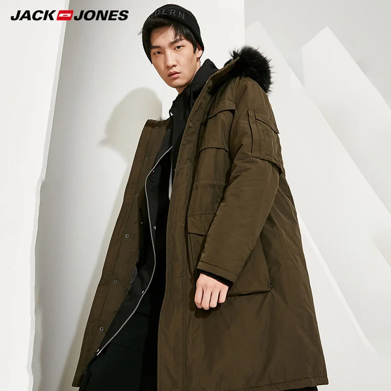 Зимняя мужская хлопковая куртка средней длины Jack Jones пальто | 218409504 Мужская одежда