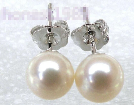 1017+++ 6mm perfect round white akoya pearl earring solid 14k gold | Украшения и аксессуары