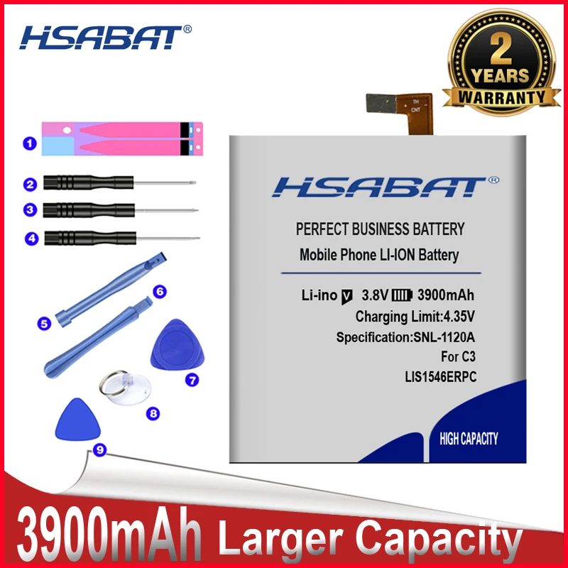 HSABAT 100% новый аккумулятор большой емкости 3900 мАч LIS1546ERPC для Sony Xperia C3 T3 S55T S55U D2502 D2533