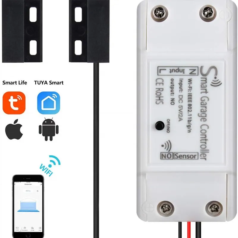 Tuya WiFi Smart Garage Door Openner with APP Control Compatible with Amazon Alexa Google Home IFTTT Voice Control