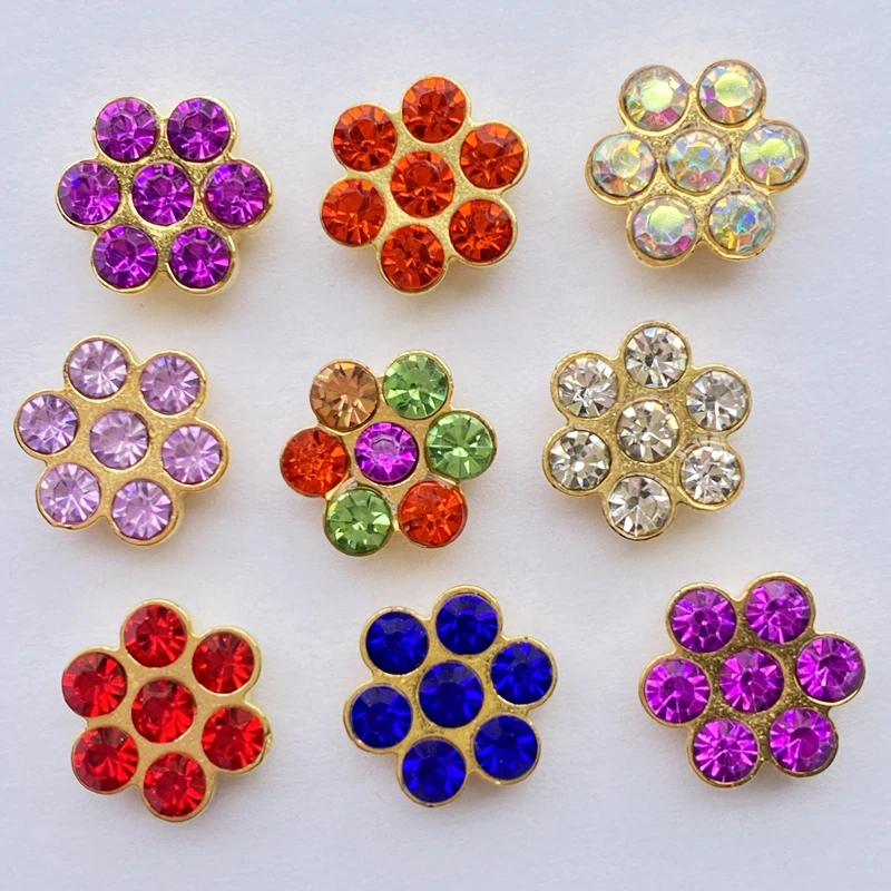 50Pcs Diy Mixed Colored Plum Blossom Beads Decoration Crafts Flatback Cabochon Scrapbooking Fit Hair Clips Embellishments F56