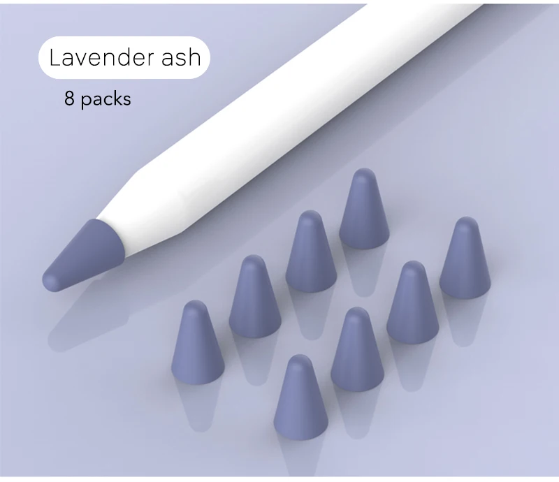 Lavender ash 8 шт. для Apple, колпачок для наконечника, защитный чехол для планшета, ТПУ, мягкое перо, крышка, хорошо совместима с Apple Pencil 1nd 2nd - Цвета: Lavender ash