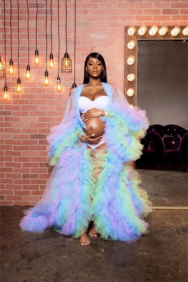 Rainbow Maternity Celebrity Dress For 