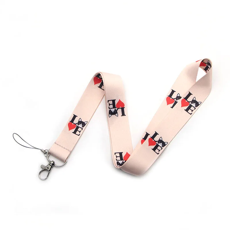 PC108 I LOVE Cat Lanyards держатель удостоверения личности ID карты пройти тренажерный зал мобильный телефон USB значок повесить веревку ключевой ремень