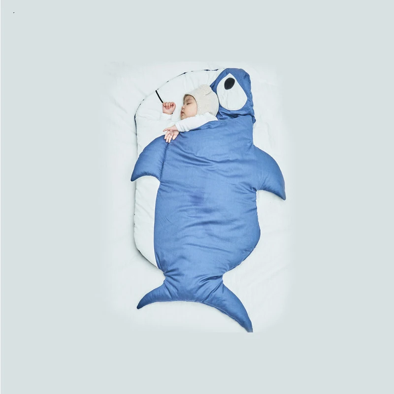 Blue Shark Спальный конверт кокон для кровать для новорожденных коляска детская спальная сумка осень зима мягкое стеганое одеяло для детской кроватки защита для кроватки детское постельное белье - Цвет: Blue Shark