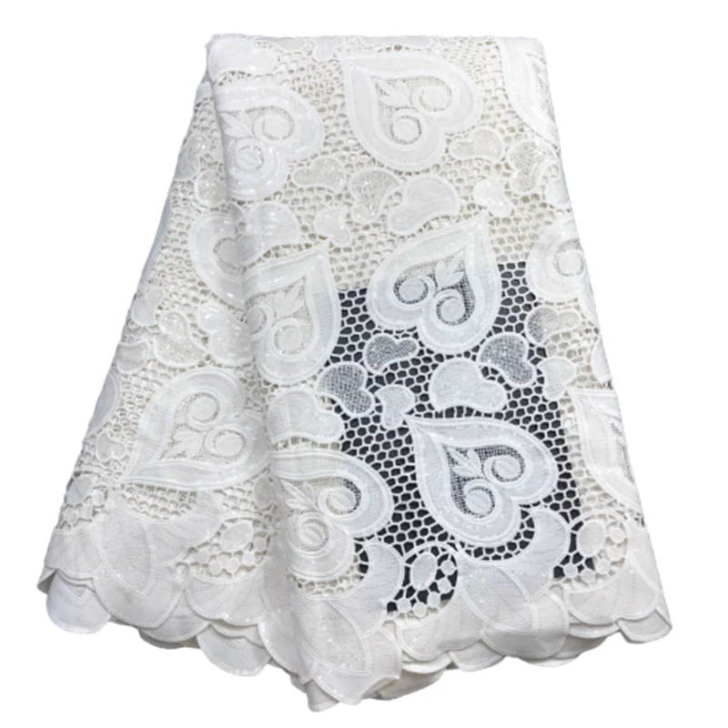 

Новая Водорастворимая африканская кружевная ткань из шнура 2021 Высококачественная вышивка для платья невесты Дубая швейцарская вуаль кружева нигерийский материал