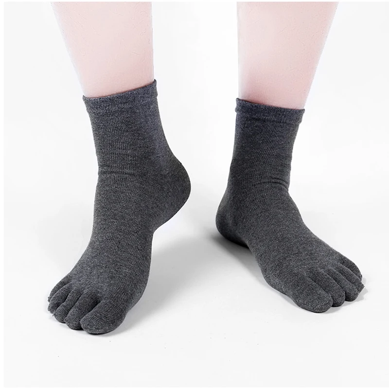 4 Pairs Unisex Toe Socks Five Finger Crew Socks Soft Five Toe Socks Soft  Fine Toe Socks for Men Women Daily Wear, Beige