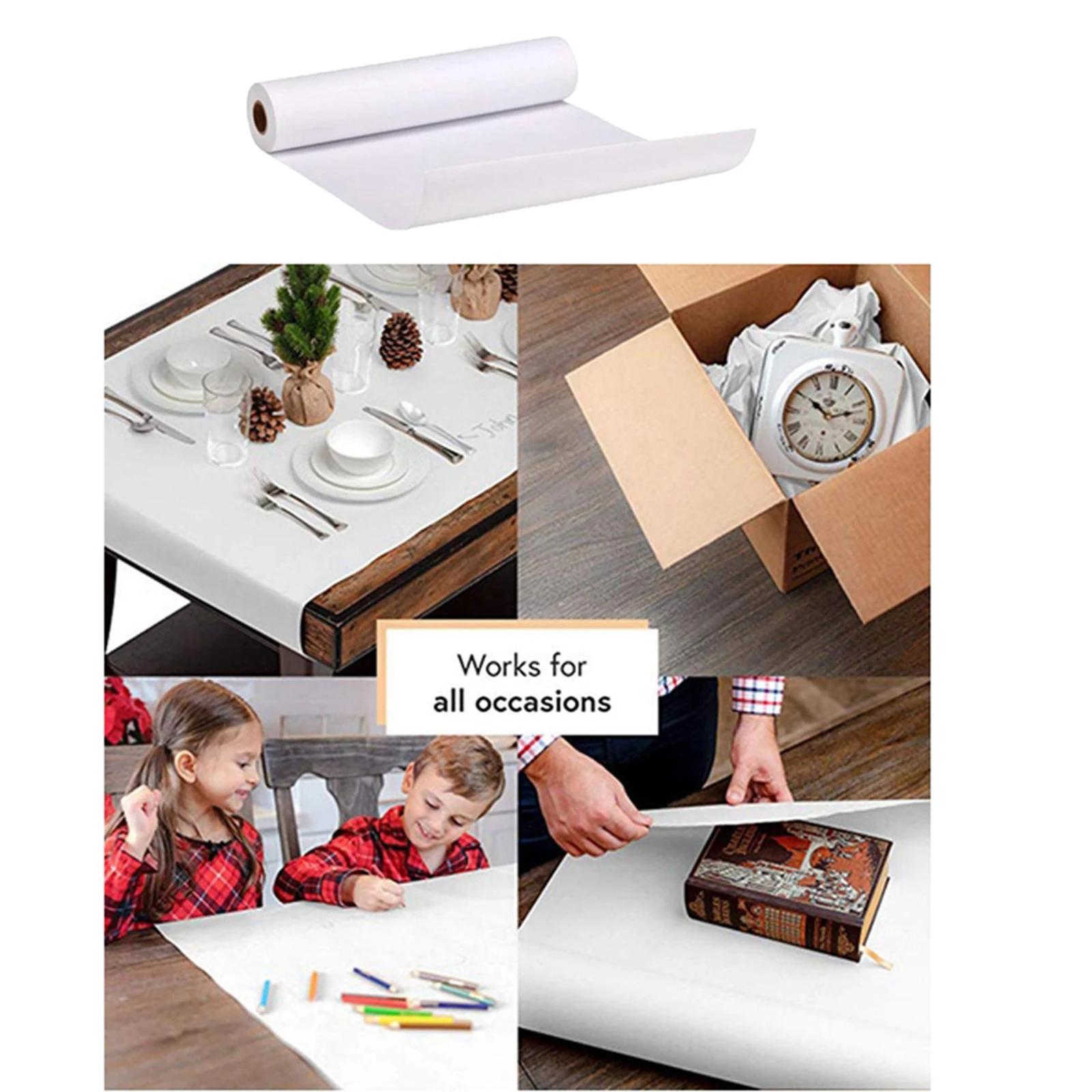 10/20/30m White Drawing Paper Kid Painting Easel Paper Roll Recyclable Art Craft for Packing Painting Coloring DIY Watercolor