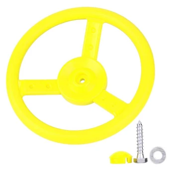 

Yellow Plastic Steering Wheel Children's Game Small Steering Wheel perfect for Kids Children Climbing Frame Tree House Play Hous