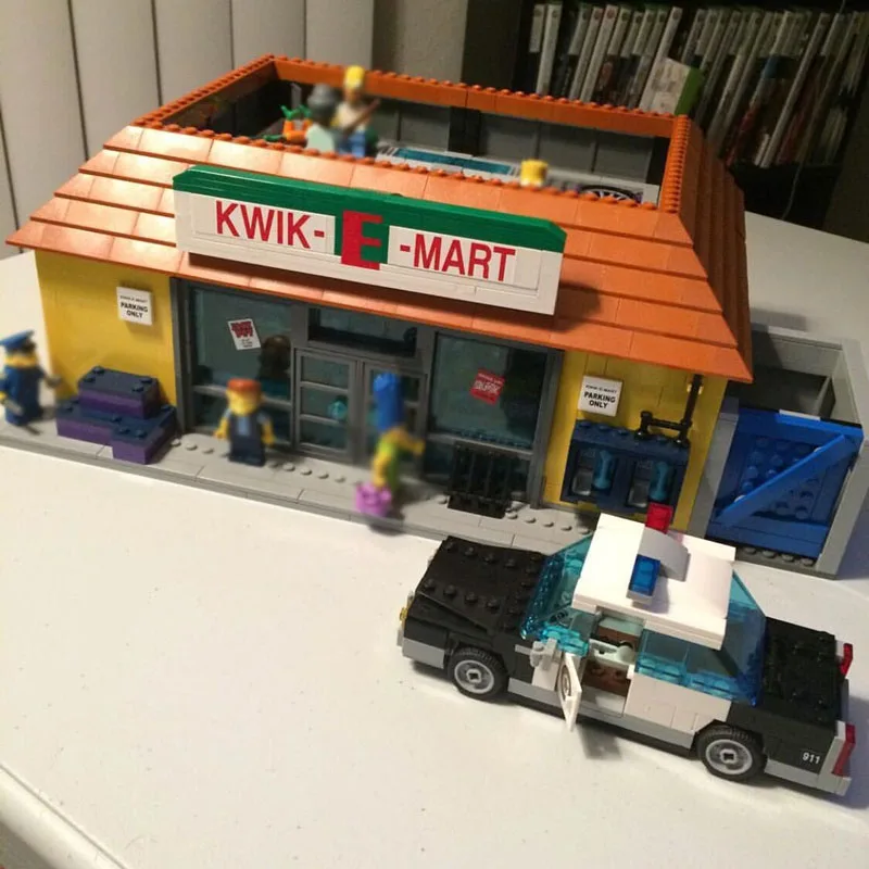 16004 фильм серии Kwik-E-Mart дом модель строительные блоки кирпичи совместимые 71016 игрушки для детей