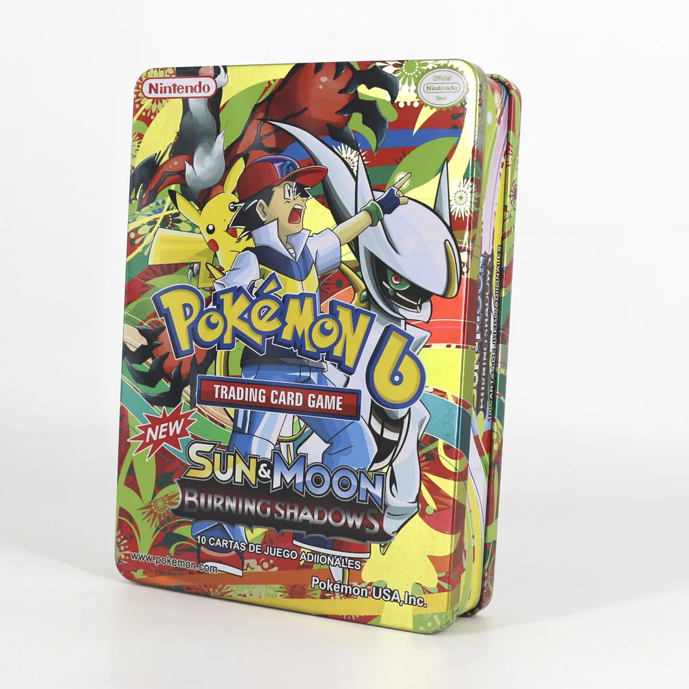 TAKARA TOMY TCG 69 шт. настольная карточная игра флэш-карты коллекции GX Evolution детские игрушки металлическая коробка большая блестящая карта